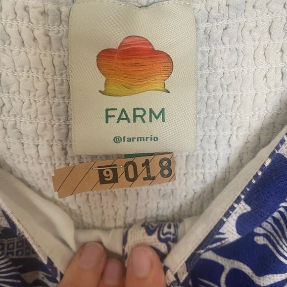 FARM Rio Blue and White Floral Jumpsuit - Size S - Picture 7 of 11